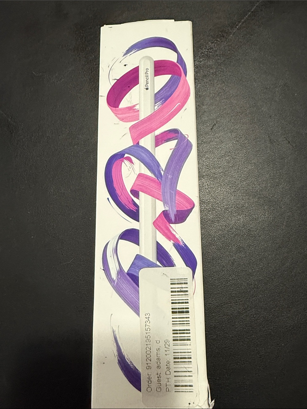 Apple Pencil Pro (White) — Pink & Purple Accent Sleeve